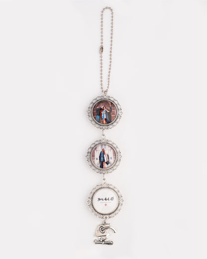 Wedding Photo Car Charm, Anniversary & Couple Photo Gift, Custom Rearview Mirror Access, Personalized Pet Memorial Rearview Charmory, Personalized Car Charm with Names or Quote.