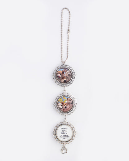 Wedding Photo Car Charm, Anniversary & Couple Photo Gift, Custom Rearview Mirror Access, Personalized Pet Memorial Rearview Charmory, Personalized Car Charm with Names or Quote.