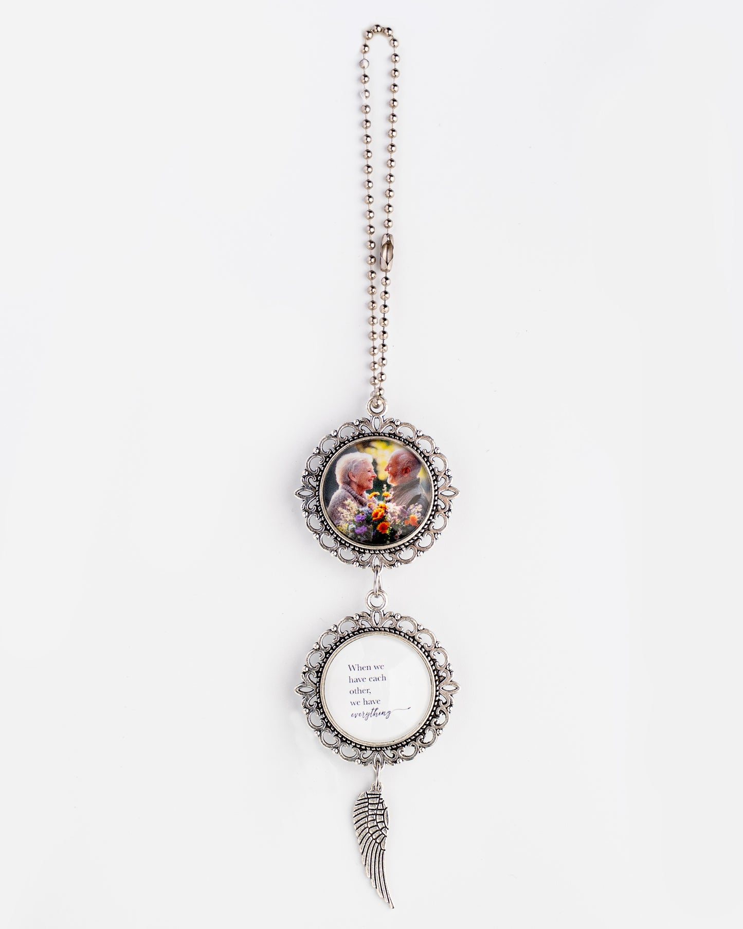Wedding Photo Car Charm, Anniversary & Couple Photo Gift, Custom Rearview Mirror Access, Personalized Pet Memorial Rearview Charmory, Personalized Car Charm with Names or Quote.