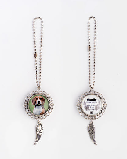 Wedding Photo Car Charm, Anniversary & Couple Photo Gift, Custom Rearview Mirror Access, Personalized Pet Memorial Rearview Charmory, Personalized Car Charm with Names or Quote.