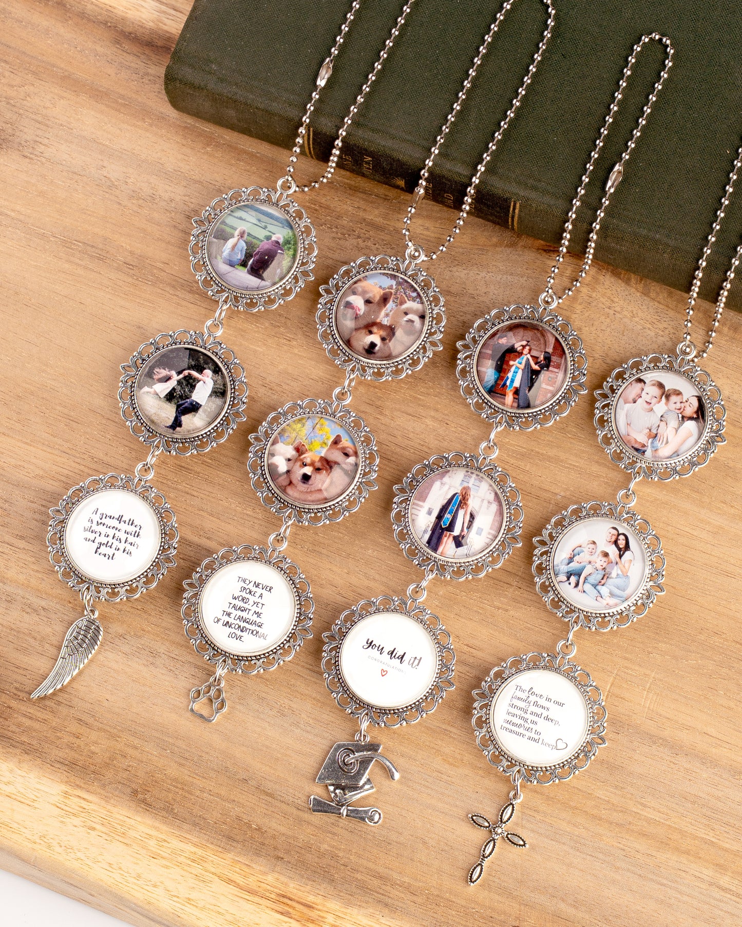 Wedding Photo Car Charm, Anniversary & Couple Photo Gift, Custom Rearview Mirror Access, Personalized Pet Memorial Rearview Charmory, Personalized Car Charm with Names or Quote.