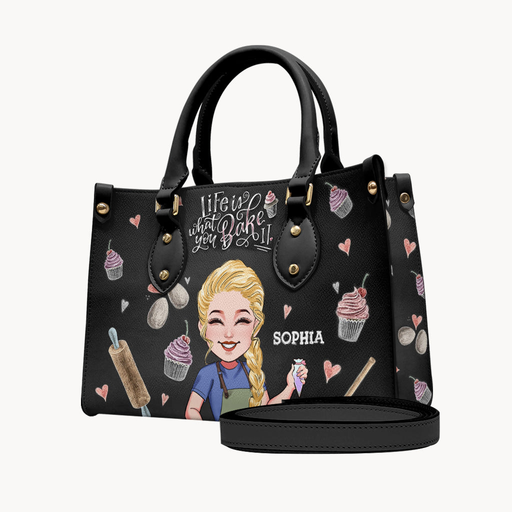 Life Is What You Bake It - Personalized Baking Leather Handbag