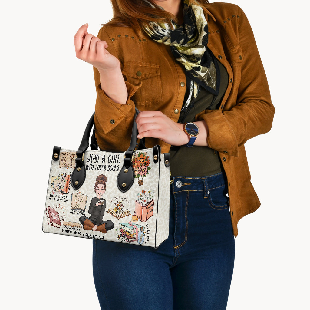Just A Girl Who Loves Books - Personalized Book Leather Handbag
