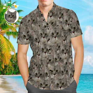 Custom Pet Face Hawaiian Shirt Men's All Over Print Hawaiian Shirt Personalized Hawaiian Shirt