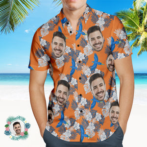 Custom Photo Hawaiian Shirt Beach Vacation Men's Popular All Over Print Hawaiian Beach Shirt Holiday Gift Bird