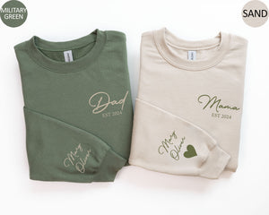 Custom Matching Dad and Mama Sweatshirt Matching Colors Mom and Dad Hoodie Personalized Mama Sweater With Kids Names Custom Dad Crewneck