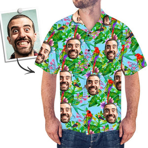 Custom Face Men's Hawaiian Shirt Parrot