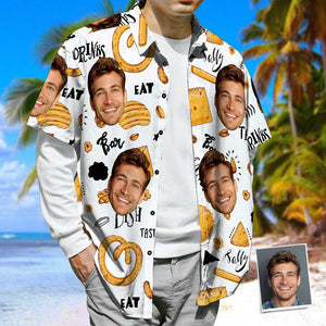 Custom Face Hawaiian Shirt Potato Chips & Onion Rings Casual Tropical Summer Shirt