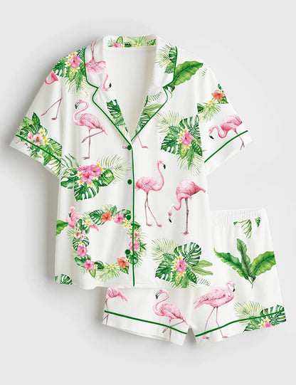 Women's Pink Flamingo Pajama Set
