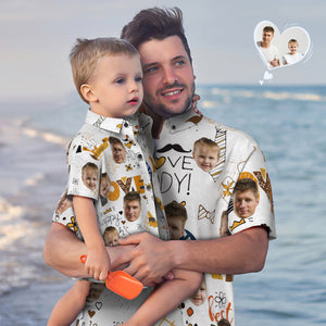 Custom Face Hawaiian Shirt Matching Father's Day Shirt Father's Day Gift - Best Dad