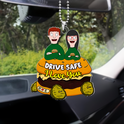 Funny Burger Couple Ornament - Personalized Christmas Car Ornament