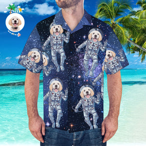 Custom Hawaiian Shirt with Face Personalized Hawaiian Shirt Galaxy Pattern Shirt