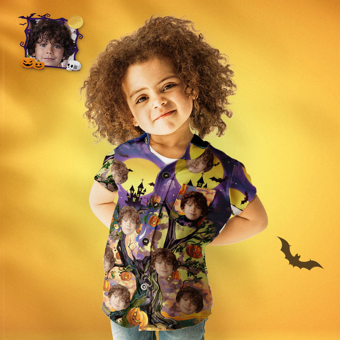 Kid's Custom Face Halloween Style Personalized Hawaiian Shirt