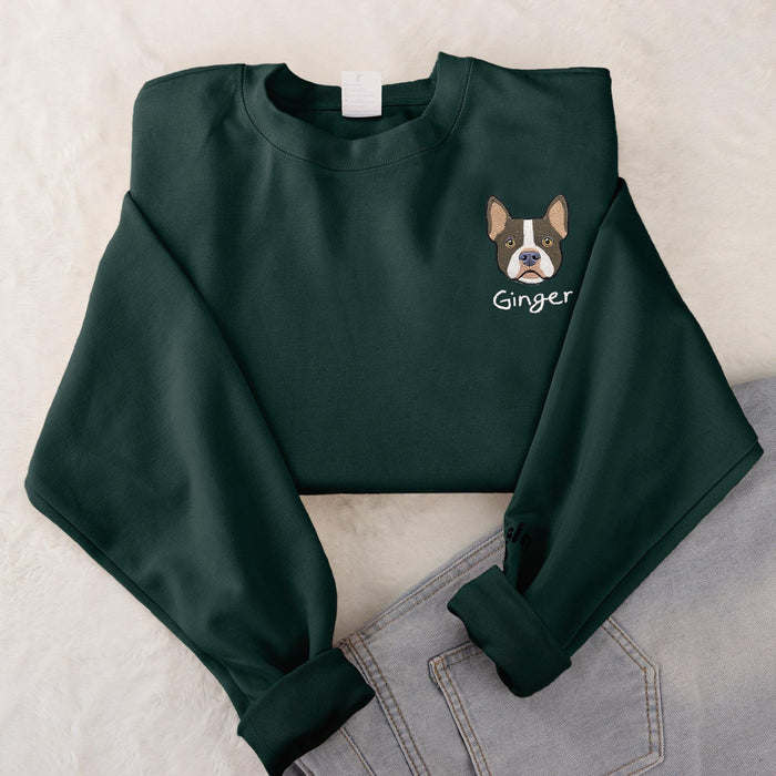 Custom Embroidered Pet Sweatshirt, Personalized Dog Name, Dog Embroidered Sweatshirt, Embroidered Dog Hoodie, Gift For Mom