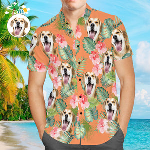 Custom Face Men Hawaiian Shirts Personalized Dog Face on a Hawaiian Shirt for Pet Lover