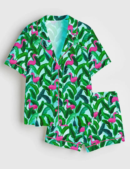 Women's Palm Springs Short Sleeve Satin Pajama Set