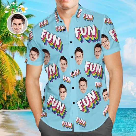 Custom Hawaiian Shirts Funny Face Aloha Beach Shirt For Men