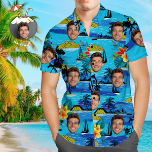 Vice City Custom Face with Text Hawaiian Shirt Men's Gang Style