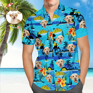 Custom Dog Face Hawaiian Shirt Custom Tropical Shirts Men's All Over Print Hawaiian Shirt