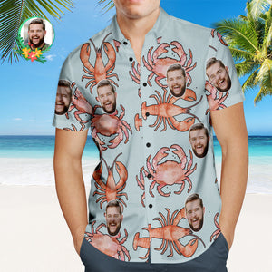 Custom Face Hawaiian Shirt Leaves Personalized Birthday Gifts