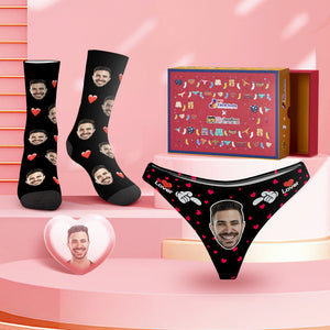 Custom Face Panties And Socks Set For Her Sweet Lover Co-Branding Set