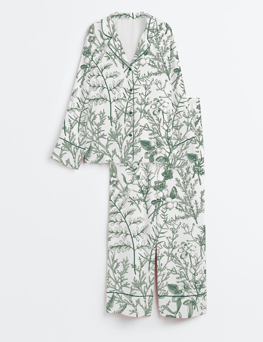 Women's Sage Garden Long Sleeve Satin Pajama Set