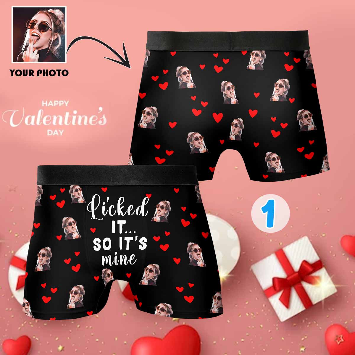 Personalized Face Boxers with Quote, Custom Underwear with Photo, Underwear Man's With Face, Photo Boxers,Gift for Boyfriend,Gift for Husband