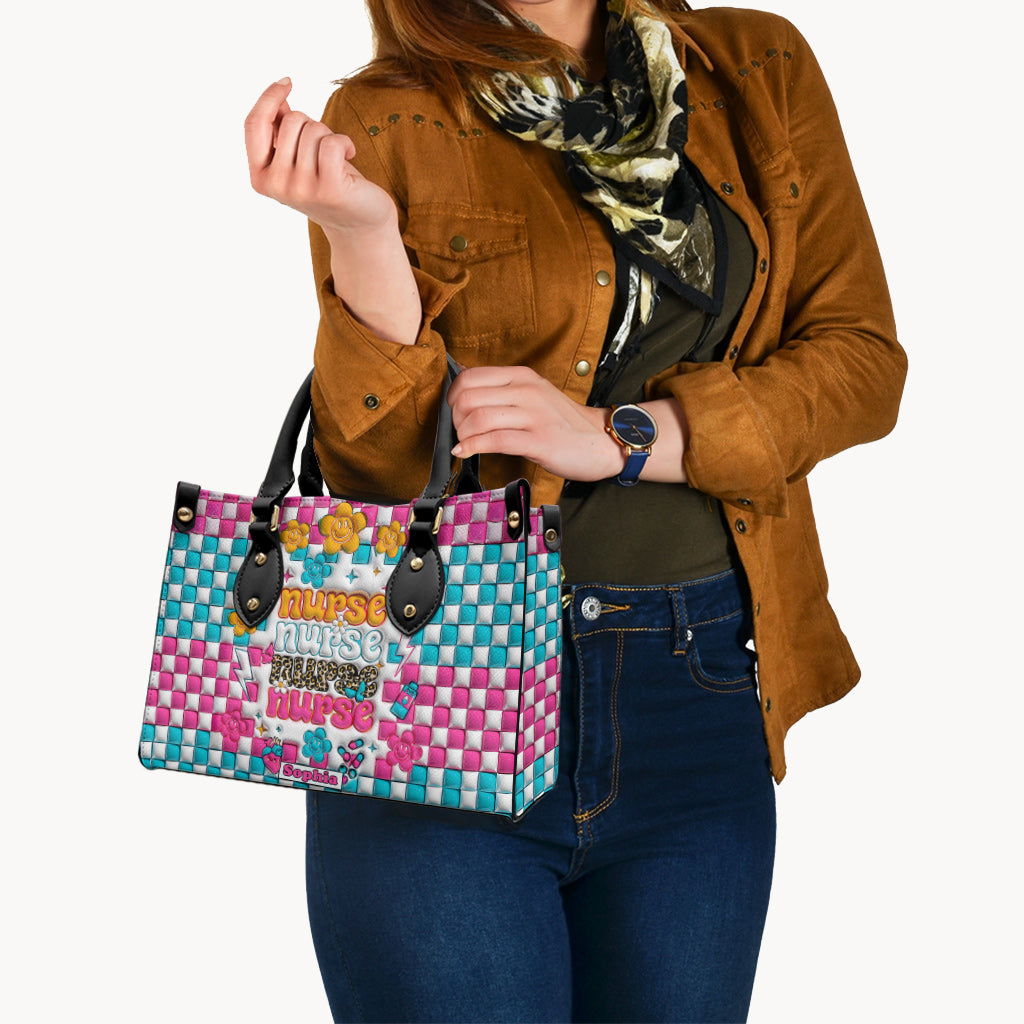 Nurse Life - Nurse gift for mom, her, wife, girlfriend, friend - Personalized Leather Handbag