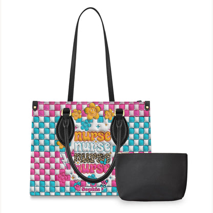 Nurse Life - Nurse gift for mom, her, wife, girlfriend, friend - Personalized Leather Handbag