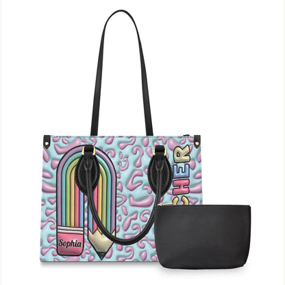 Teacher Life - Personalized Teacher Leather Handbag