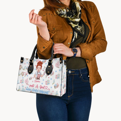 Just A Girl Who Loves Baking - Personalized Baking Leather Handbag