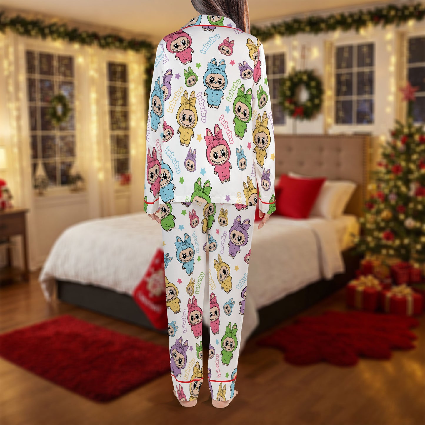 Cute Cartoon Animal Pajama Set – Colorful Bunny Print Pajamas | Cozy Pajama Gift Set, Cute Pajamas for My Love, Family Pajamas for Women, Men, Kids & Youth HPRPJMADL-25