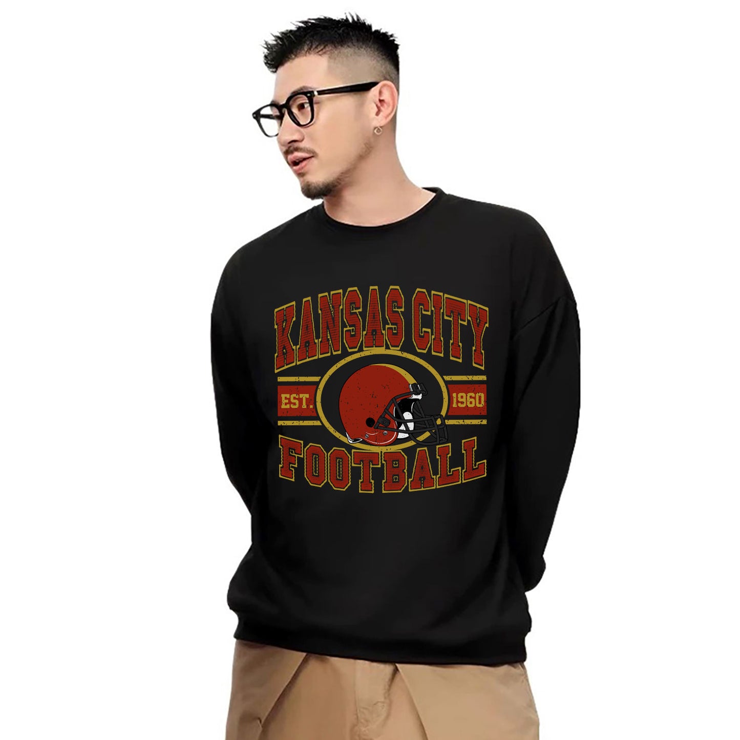 Kansas City Football Sweatshirt, Kansas City Football Shirt Retro Style 90s Vintage Unisex Crewneck, Graphic Tee Gift For Football Fan Sport