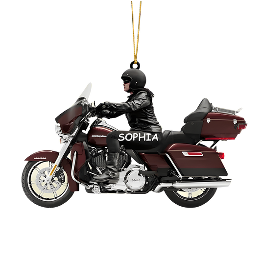 2022 New Release Personalized Woman Biker Motorcycle Ornament, Ornament Decoration, Ornament For Gift, Ornament Christmas