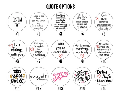 Wedding Photo Car Charm, Anniversary & Couple Photo Gift, Custom Rearview Mirror Access, Personalized Pet Memorial Rearview Charmory, Personalized Car Charm with Names or Quote.