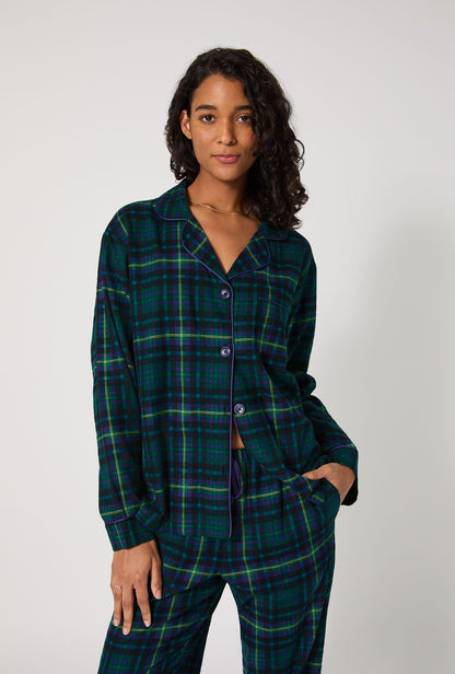 Walden Plaid Long Sleeve Classic Woven Portuguese Flannel PJ Set