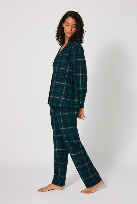 Walden Plaid Long Sleeve Classic Woven Portuguese Flannel PJ Set