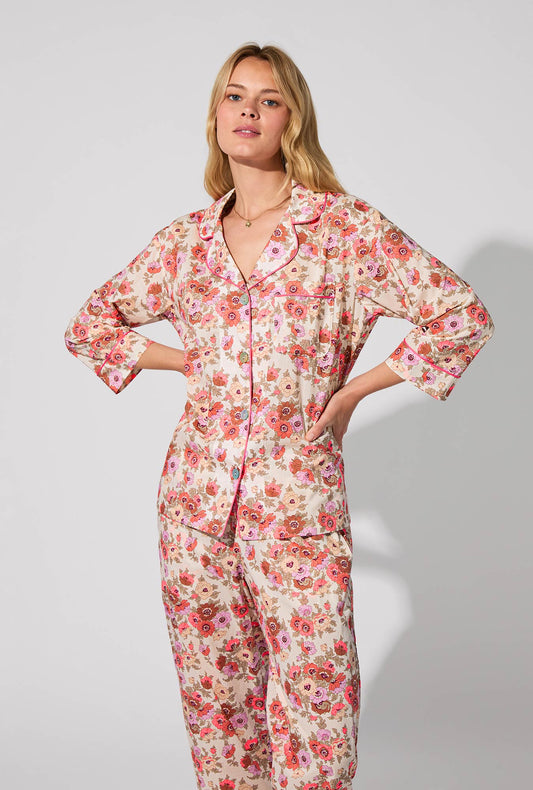 Madeleine 3/4 Sleeve Classic Woven Tana Lawn® Cropped PJ set Made With Liberty Fabric
