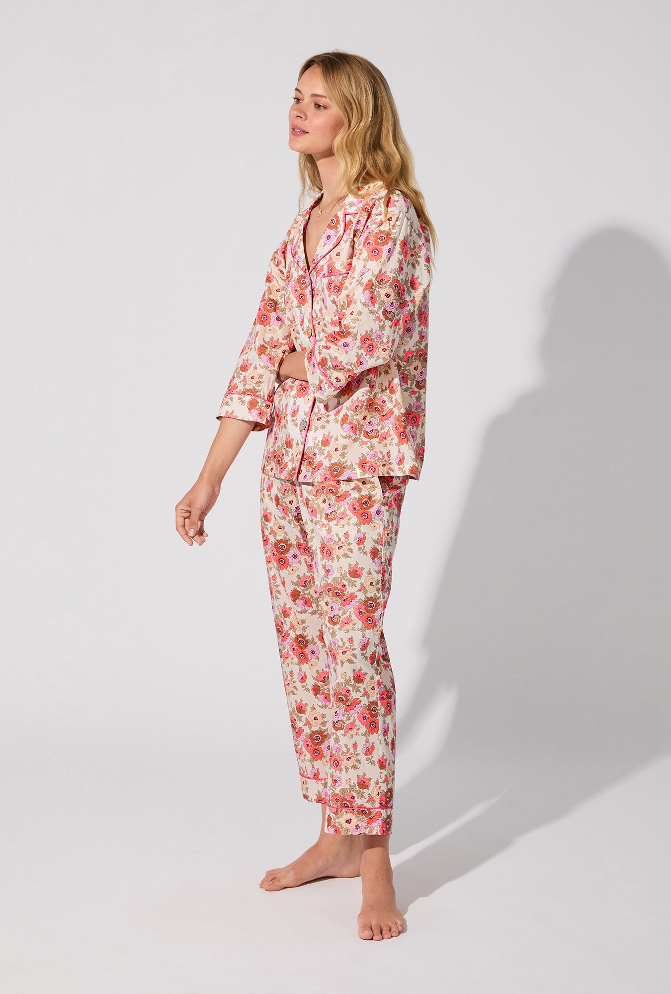 Madeleine 3/4 Sleeve Classic Woven Tana Lawn® Cropped PJ set Made With Liberty Fabric