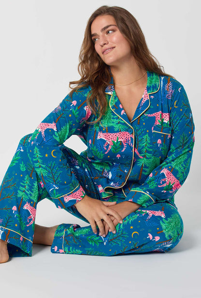 Midnight Forest Long Sleeve Classic Stretch Jersey Pj Set