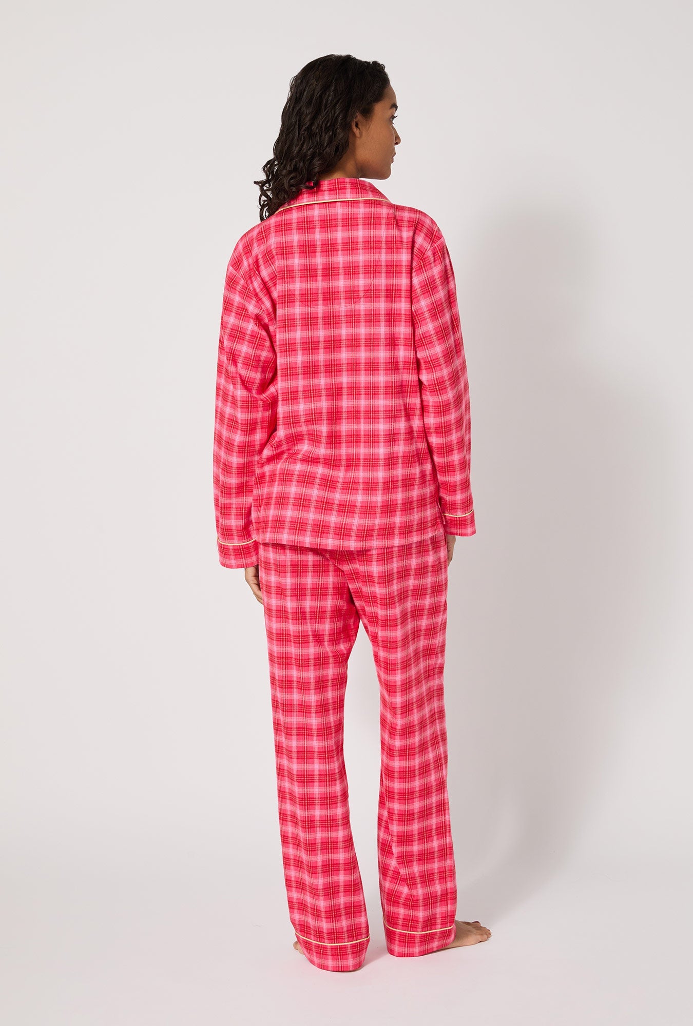 Wonderland Plaid Long Sleeve Classic Woven Portuguese Flannel PJ Set
