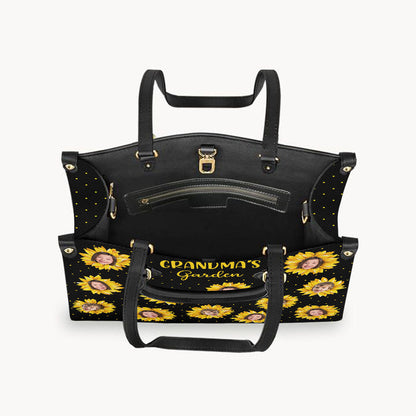 Grandma’s Garden - Gift for grandma, mom - Personalized Leather Handbag