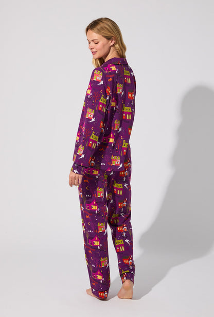 Spooky Town USA Long Sleeve Classic Stretch Jersey PJ Set