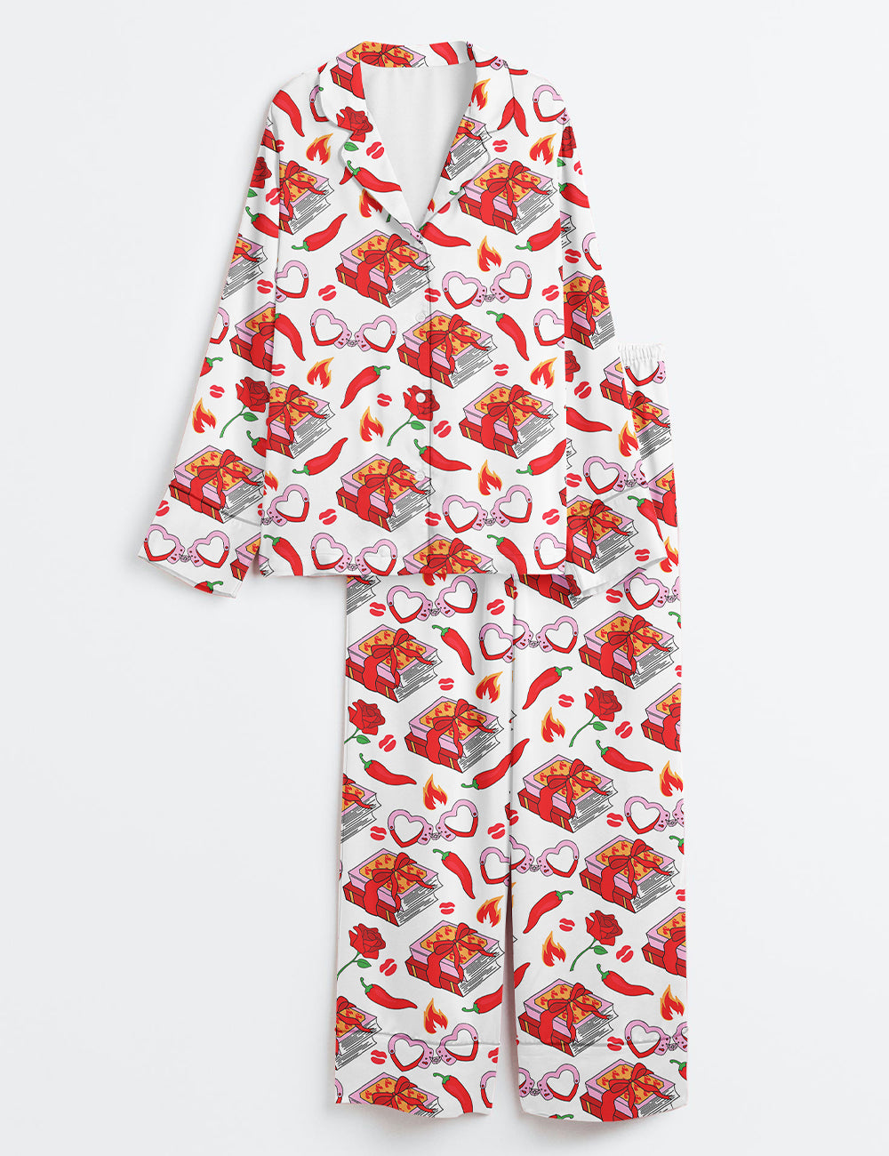 Women’s Spicy Smutty Book  Reading Book Lover Long Sleeve Satin Pajama Set