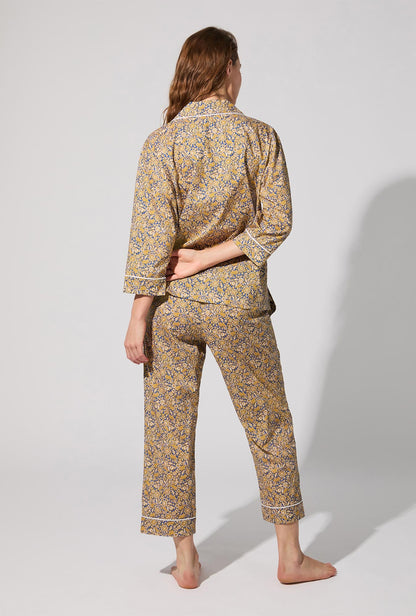 Theodore Manor 3/4 Sleeve Classic Woven Tana Lawn® Cropped PJ set Made With Liberty Fabric