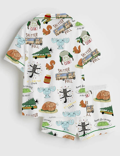 Women's It's A Beaut Clark Christmas Satin Vacation Pajama Set