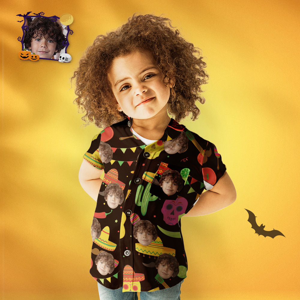 Custom Face Family Matching Hawaiian Outfit Halloween Party Parent-child Wears