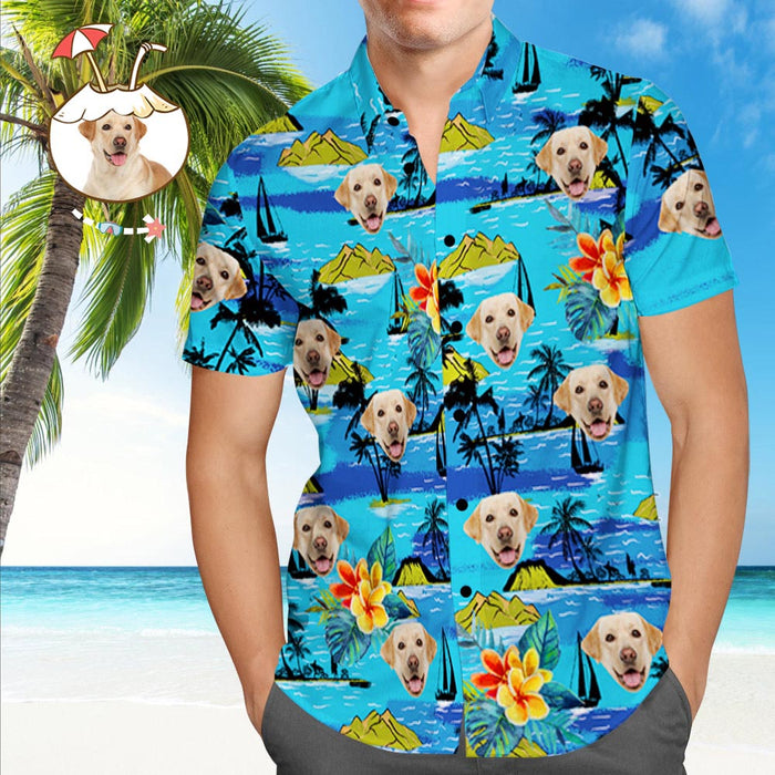 Custom Face Hawaiian Shirt Custom Tropical Shirts Men's All Over Print Hawaiian Shirt Father's Day Shirt Gift for Dad