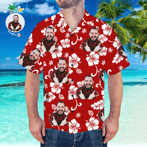 Custom Hawaiian Shirt with Husband Face Personalized Short-Sleeve Hawaiian Shirt