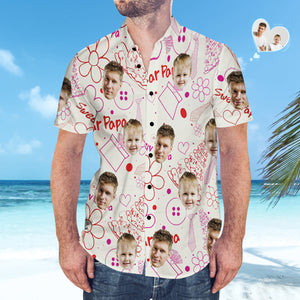 Custom Face Hawaiian Shirt Matching Father's Day Shirt Father's Day Gift - Sweet Papa